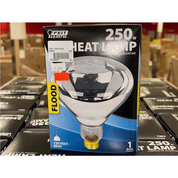 LOT DE 37 AMPOULES CHAUFFANTE 250w 120v FEIT ELEC. 250R40/1