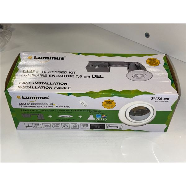 ENS DE LUMINAIRE ENCASTRÉ 3" DEL LUMINUS BLANC 7w 3000k 500 LUMENS