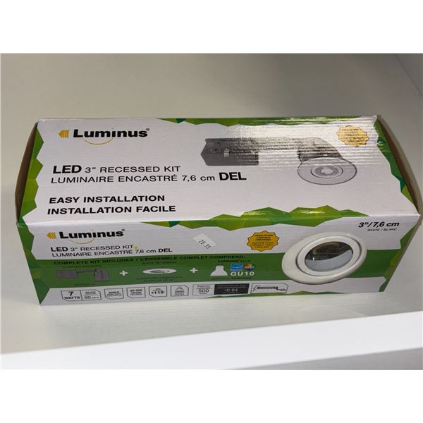 ENS DE LUMINAIRE ENCASTRÉ 3" DEL LUMINUS BLANC 7w 3000k 500 LUMENS