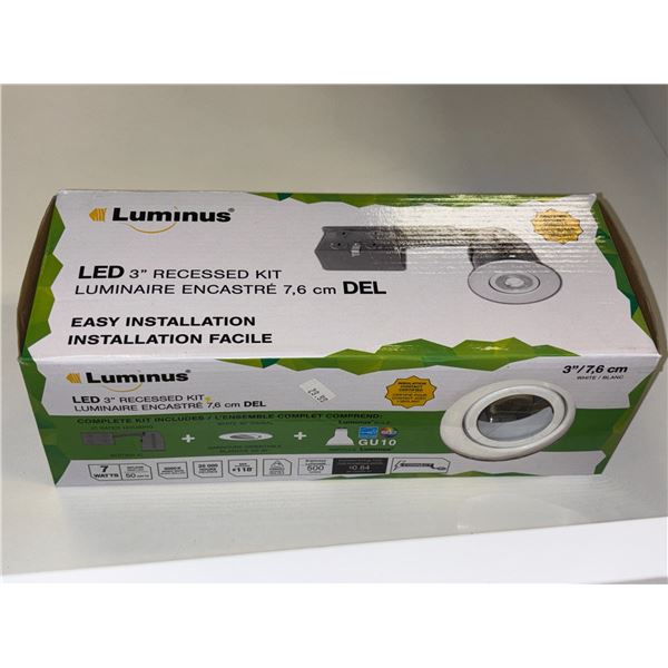 ENS DE LUMINAIRE ENCASTRÉ 3" DEL LUMINUS BLANC 7w 3000k 500 LUMENS