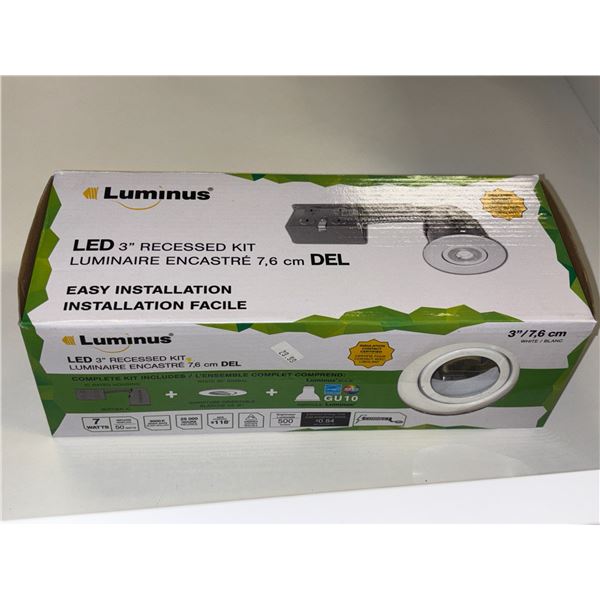 ENS DE LUMINAIRE ENCASTRÉ 3" DEL LUMINUS BLANC 7w 3000k 500 LUMENS