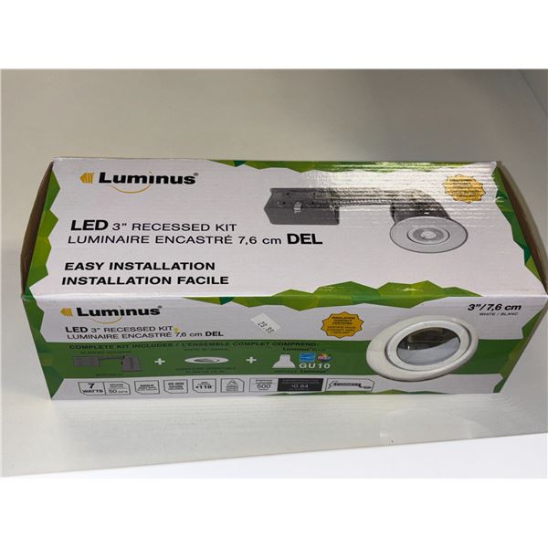 ENS DE LUMINAIRE ENCASTRÉ 3" DEL LUMINUS BLANC 7w 3000k 500 LUMENS