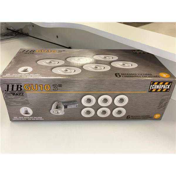 ENS DE 6 LUMINAIRES ENCASTRÉ 3" JIB GU10 AMPOULES 50w-NON INCLUSES