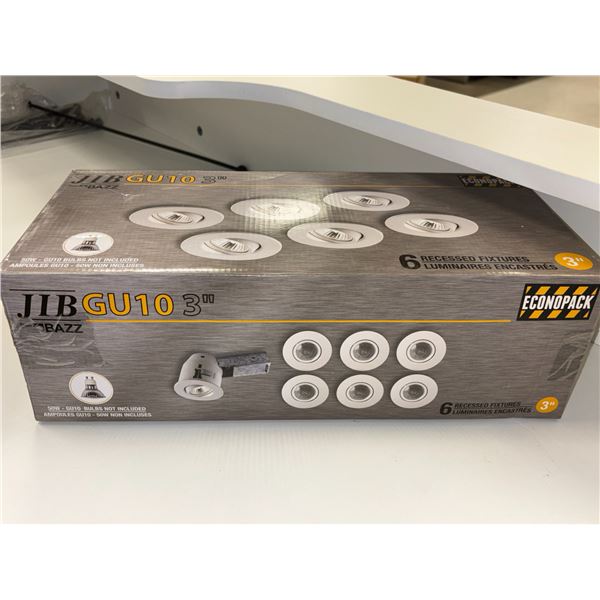 ENS DE 6 LUMINAIRES ENCASTRÉ 3" JIB GU10 AMPOULES 50w-NON INCLUSES