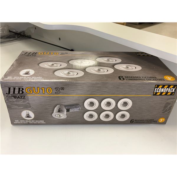 ENS DE 6 LUMINAIRES ENCASTRÉ 3" JIB GU10 AMPOULES 50w-NON INCLUSES