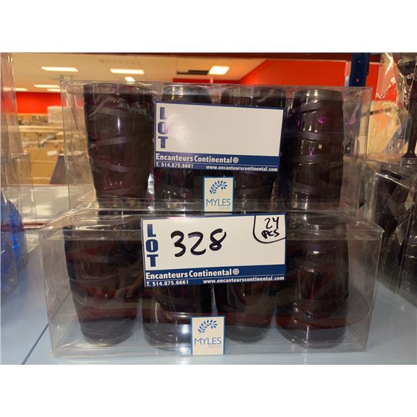 LOT DE 24pcs DE VERRES EN PLASTIQUE VIOLET