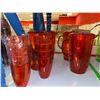 Image 1 : LOT DE 16pcs DE VERRES ET PICHETS EN PLASTIQUE ROUGE