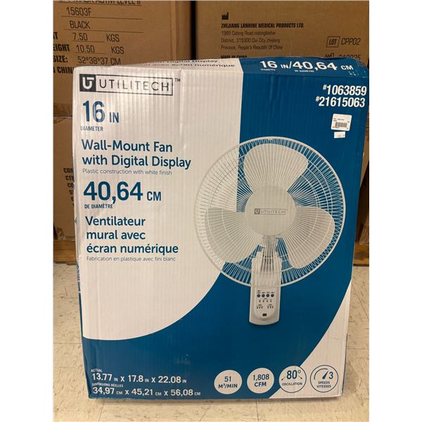 VENTILATEUR MURAL 16" AVEC ÉCRAN NUMÉRIQUE UTILITECH