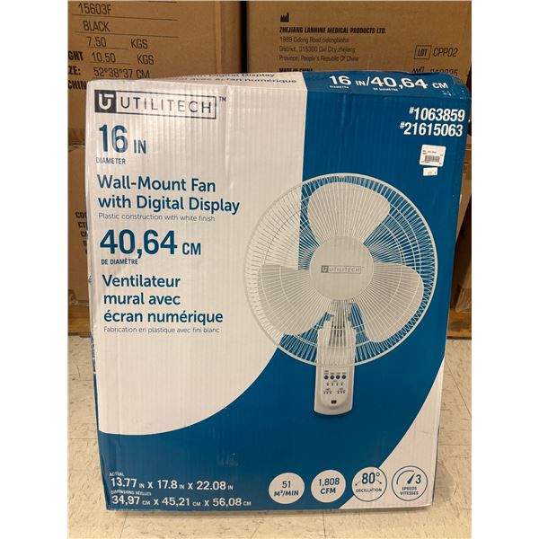 VENTILATEUR MURAL 16" AVEC ÉCRAN NUMÉRIQUE UTILITECH