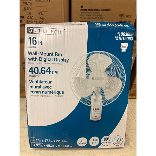 VENTILATEUR MURAL 16" AVEC ÉCRAN NUMÉRIQUE UTILITECH