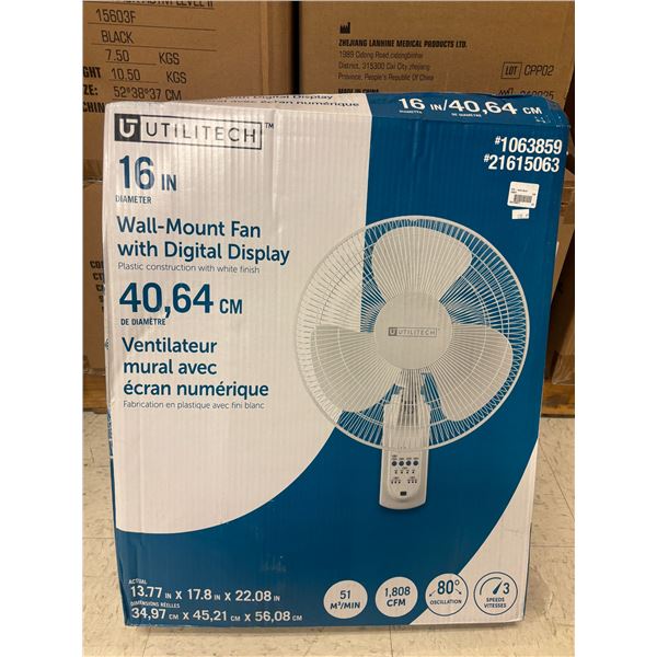 VENTILATEUR MURAL 16" AVEC ÉCRAN NUMÉRIQUE UTILITECH