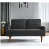 Image 1 : Canapé 2 places en velours NOIR – Moderne, bras carrés