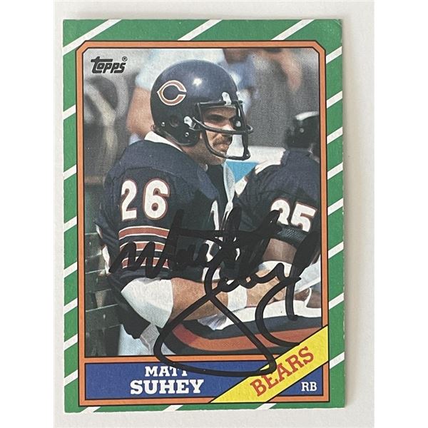 Chicago Bears Matt Suhey signed 1986 Topps #12 trading card