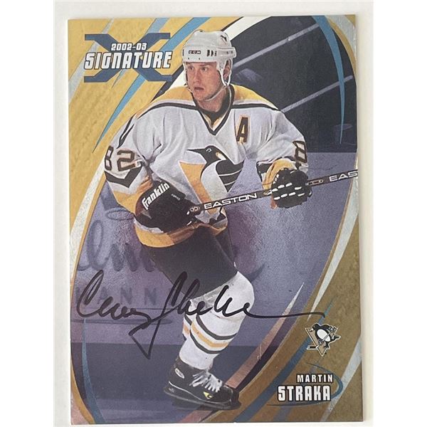 Pittsburgh Penguins Martin Straka 2003 In The Game #28 signed trading card