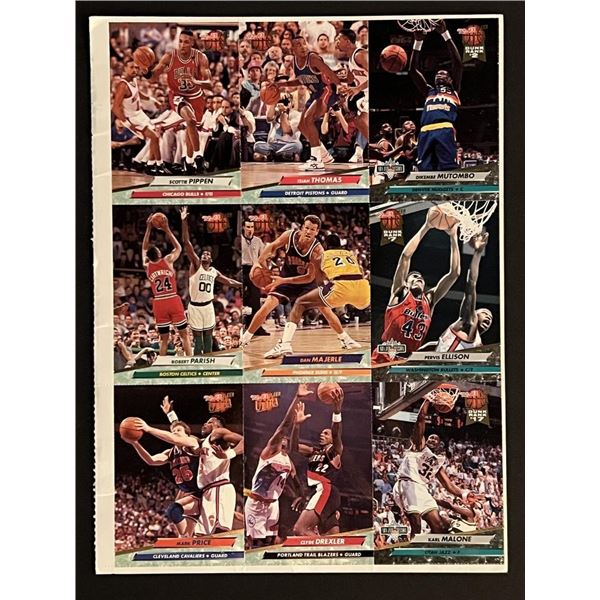 Chicago Bulls uncut basketball card sheet