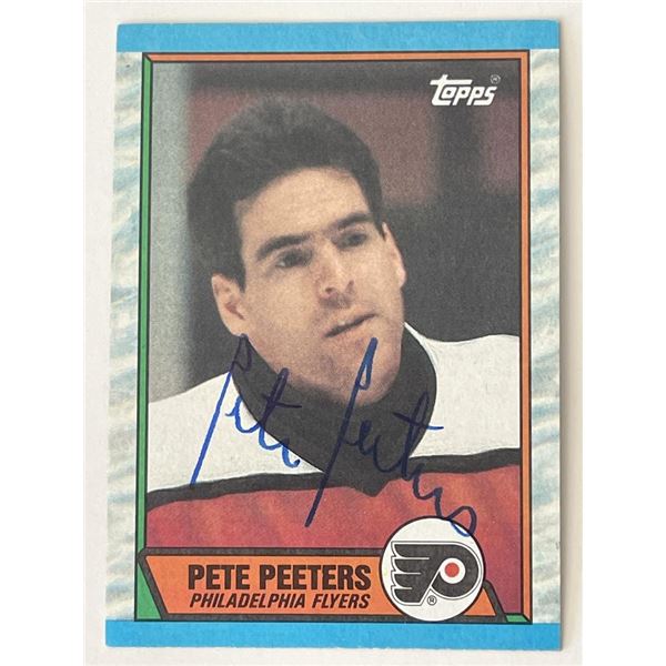 Philadelphia Flyers Pete Peeters 1989 Topps #195 signed trading card