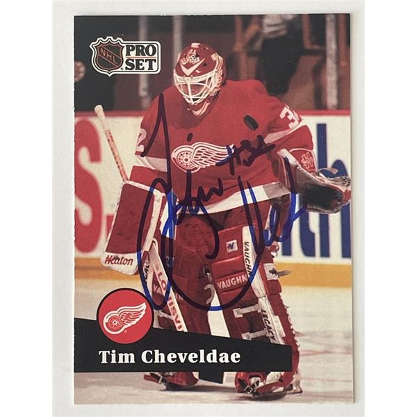 Detroit Red Wings Tim Cheveldae 1991 Pro Set #57 signed trading card