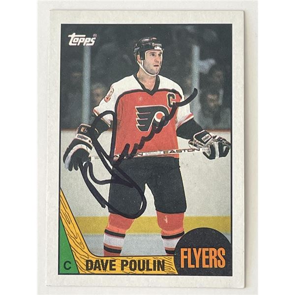 Philadelphia Flyers Dave Poulin 1987 Topps #39 signed trading card