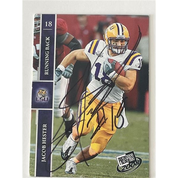 LSU Tigers Jacob Hester 2008 Press Pass # 17 signed trading card