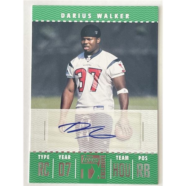 Darius Walker signed 2007 Topps TX Exclusive trading card