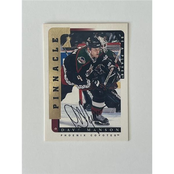 Phoenix Coyotes Dave Manson 1997 Pinnacle #57 signed trading card