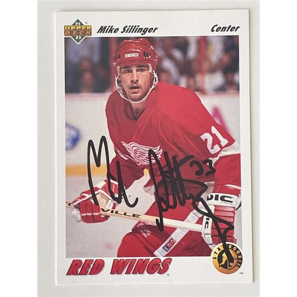 Detroit Red Wings Mike Sillinger 91-92 Upper Deck #457 signed trading card
