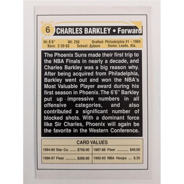 Charles Barkley Suns Basketball Card