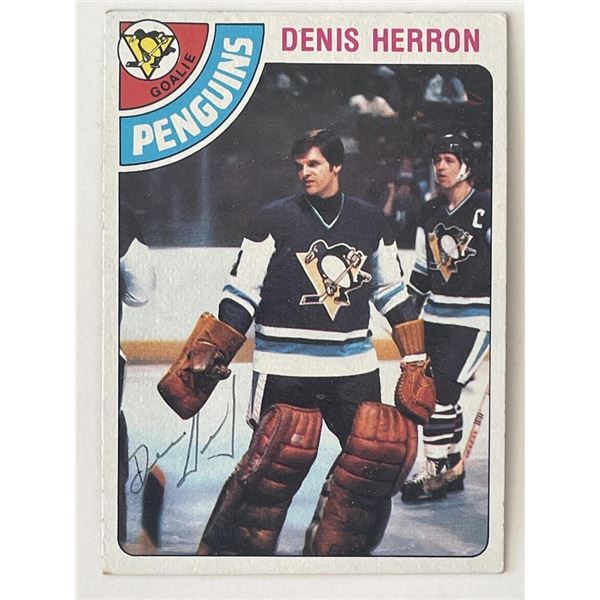 Pittsburgh Penguins Denis Herron 1978 Topps #172 signed trading card