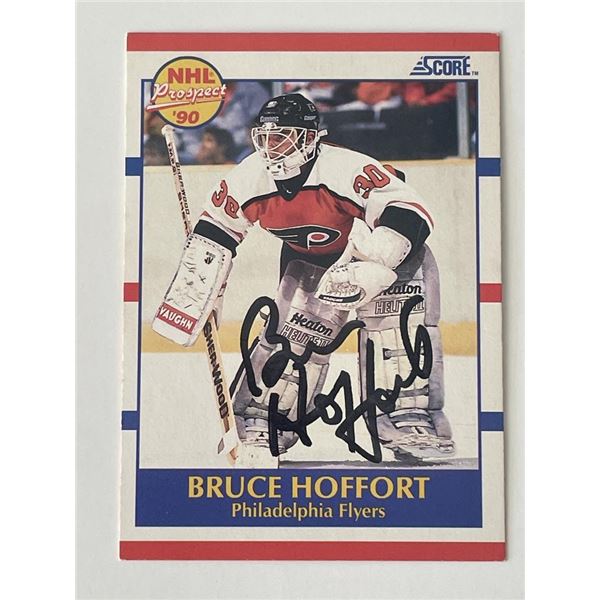 Philadelphia Flyers Bruce Hoffort 1990 Score #413 signed trading card