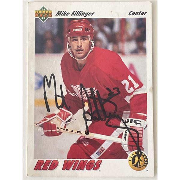Detroit Red Wings Mike Sillinger 91-92 Upper Deck #457 signed trading card