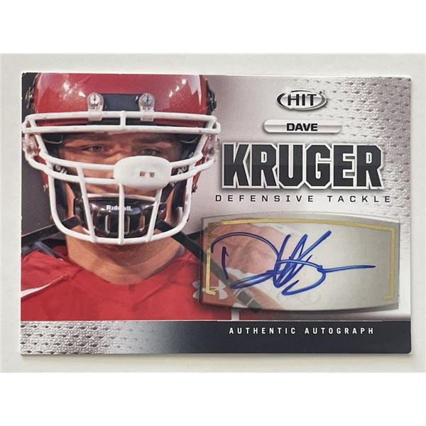 Dave Kruger signed 2013 Sage Hit #A145  trading card