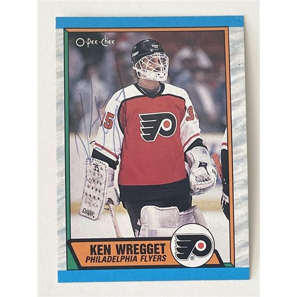 Philadelphia Flyers Ken Wregget 1989 O-Pee-Chee #225 signed trading card