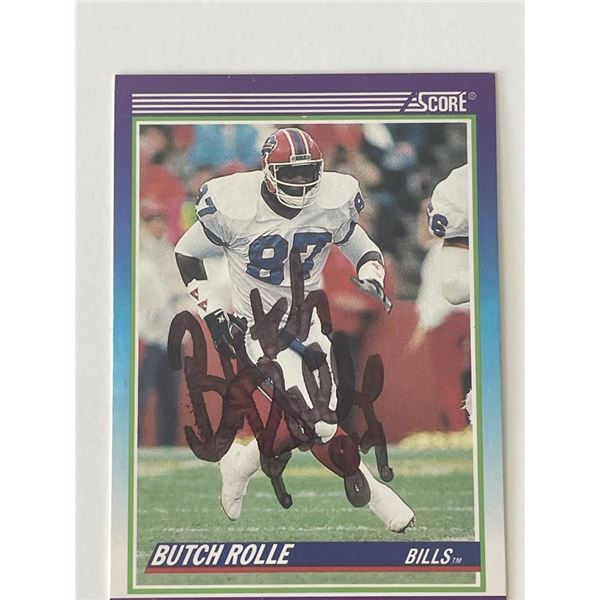 Buffalo Bills Butch Rolle signed 1990 Score trading card