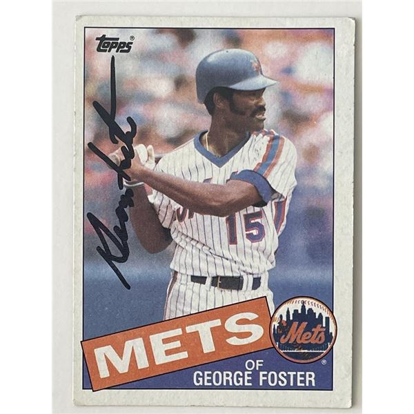 Mets George Foster signed 1985 Topps #170 trading card