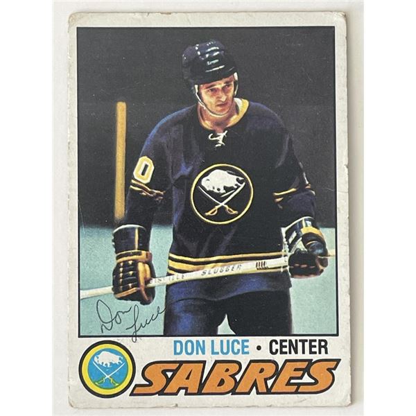 Buffalo Sabres Don Luce 1977 Topps #231 signed trading card