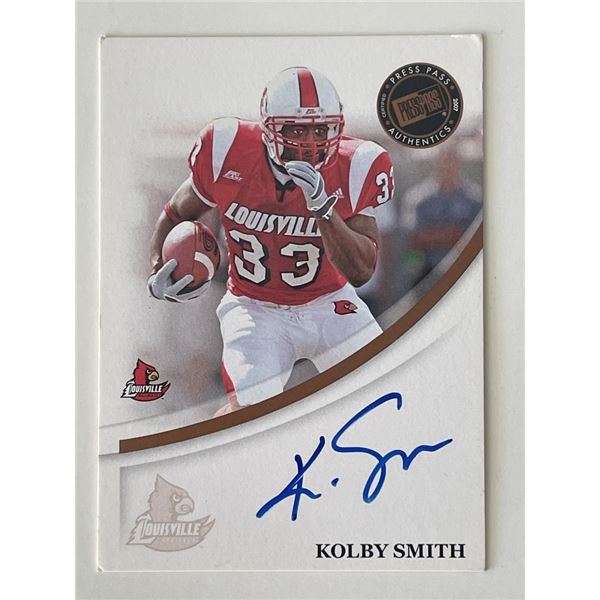 Kolby Smith signed  2007 Press Pass Authentics trading card
