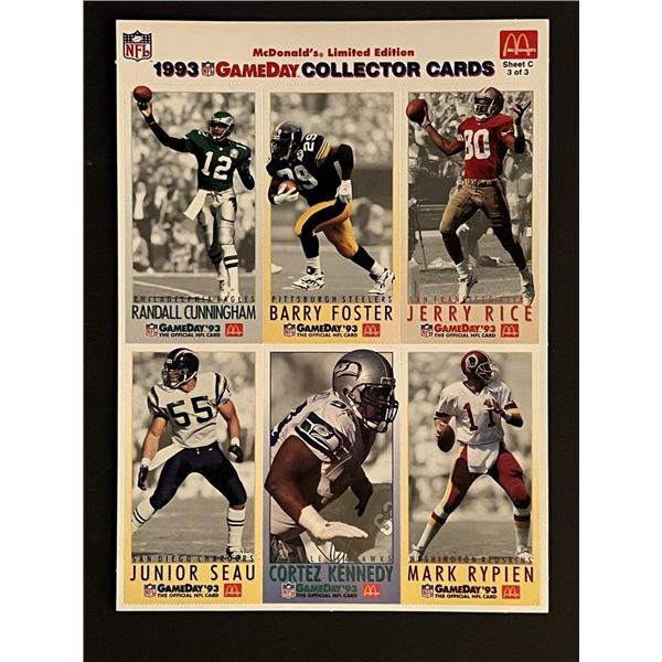 1993 uncut Football stars cards sheet