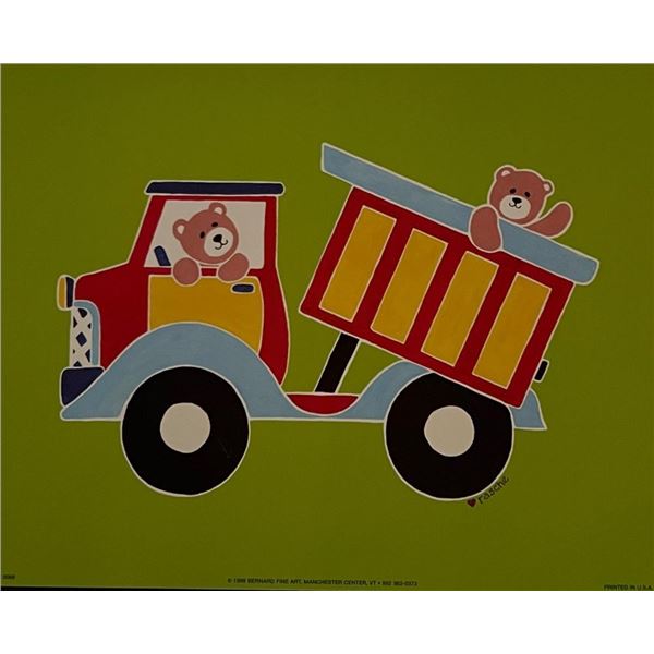 Bears in Dump Truck Art Print