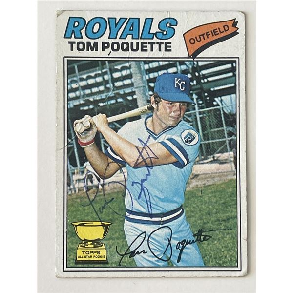 Kansas City Royals Tom Poquette signed 1977 Topps #93 All-Star Rookie trading card