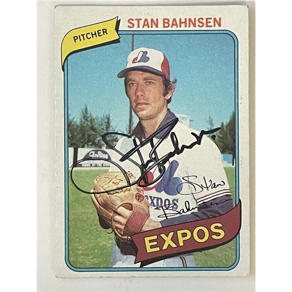 Montreal Expos Stan Bahnsen 1980 Topps #653 signed trading card