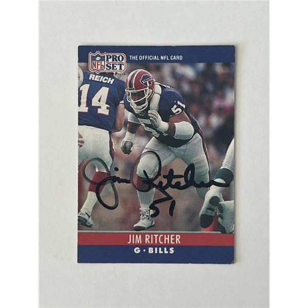 Buffalo Bills Jim Ritcher 1990 NFL #45 signed trading card