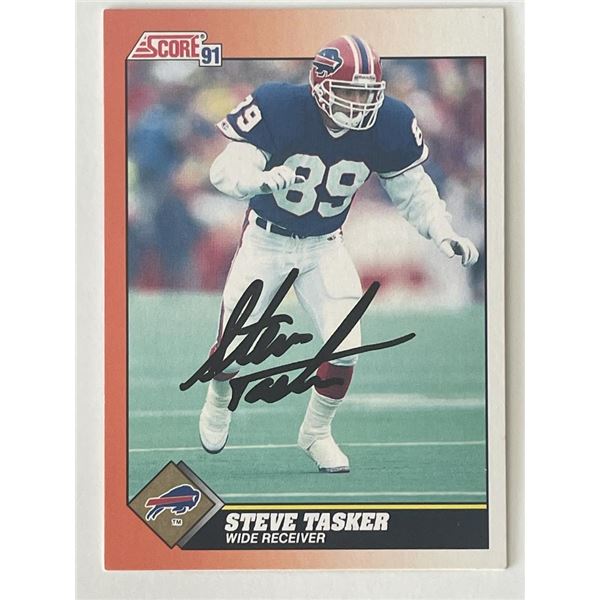 Buffalo Bills Steve Tasker signed 1991 Score #364  official NFL trading card