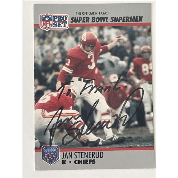 Kansas City Chiefs Jan Stenerud 1990 NFL #122 trading card