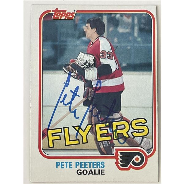 Philadelphia Flyers Pete Peeters 1981 Topps #109 signed trading card