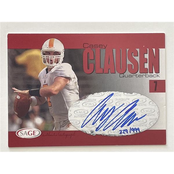 Casey Clausen signed 2004 Sage Hit trading card