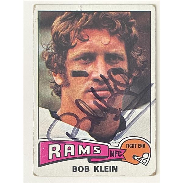 Los Angeles Rams Bob Klein 1975 Topps #148 signed trading card