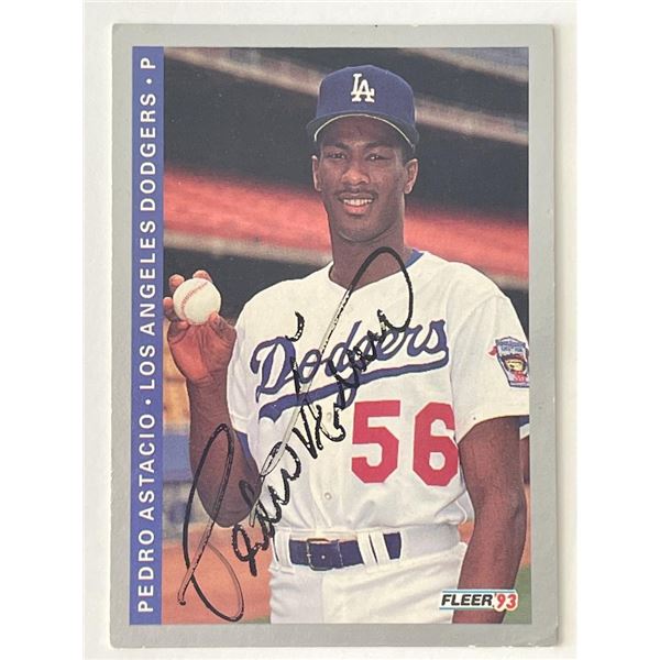 Los Angeles Dodgers Pedro Astacio signed  Fleer 1993 trading card