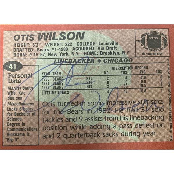 Chicago Bears Otis Wilson 1983 Topps #41 signed trading card