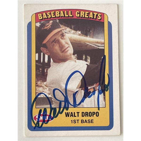Orioles Walt Dropo signed Swell Baseball Greats #57 trading card