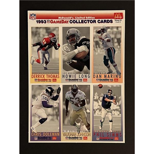 1993 uncut Football stars cards sheet